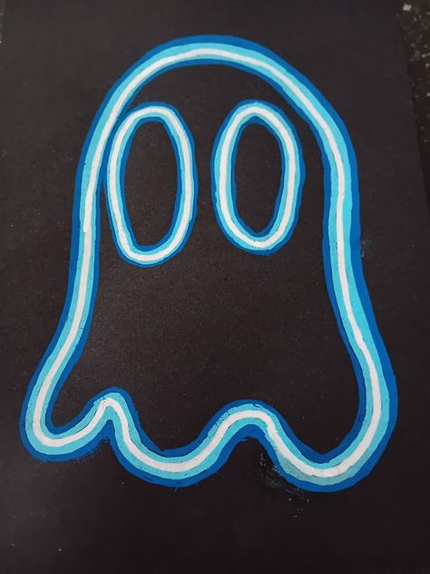 Glowing Posca Art, Things To Paint With Posca Markers, Glow Drawing Art, Posca Neon Effect, Led Drawing Ideas, Neon Signs Drawing, Neon Ghost Painting, Drawing Neon Effect, Drawing Ideas Paint Markers