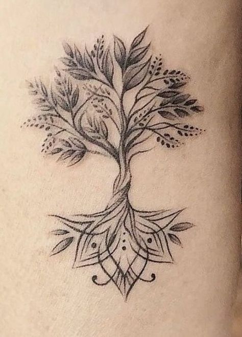 Family Tree Dream Catcher Tattoo, Floral Unalome Tattoo, Lotus Tree Of Life Tattoo, Sternum Tree Tattoo, Tree Shoulder Tattoo Women, Louts Flower Tattoo Back, Mandala Tree Of Life Tattoo For Women, Tree Of Life Spine Tattoo, Tree Of Knowledge Tattoo