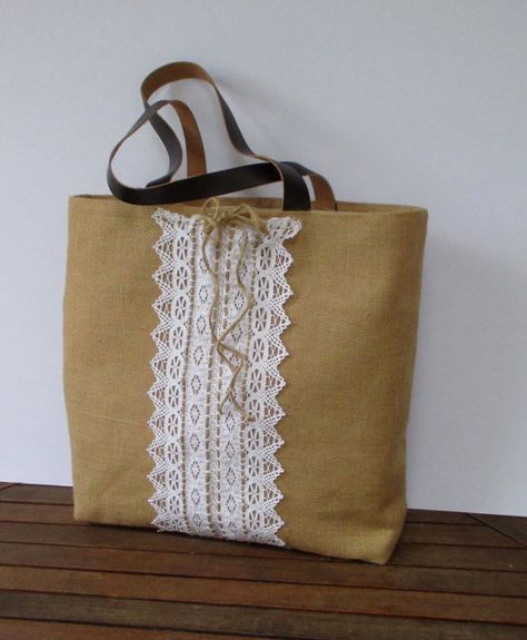 Light City, Jute Tote Bag, Cotton Decor, Lace Bag, Jute Tote Bags, Jute Totes, Summer Tote Bags, Elegant Bags, Tote Bags Handmade