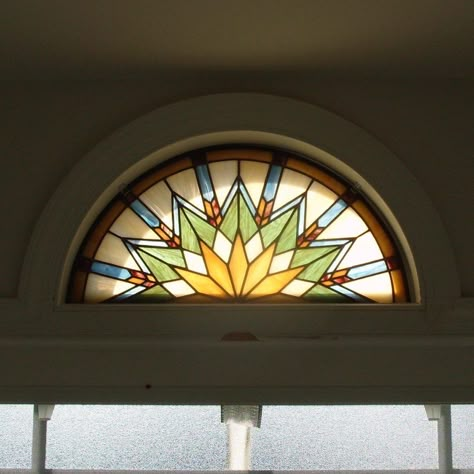 Octagon Stained Glass Window, Stained Glass Transom Window Patterns, Colored Glass Window, Faux Stained Glass Diy, Stained Glass Window Art, Stained Glass Transom Window, Diy Stained Glass Window, Window Stained, Modern Stained Glass