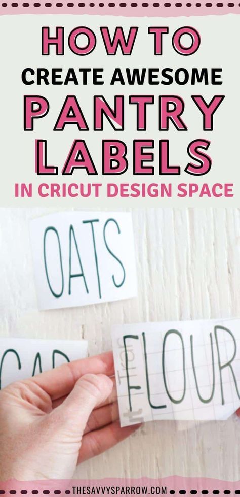 How to Create Farmhouse Pantry Labels in Design Space Easy Cricut Projects For Beginners, Farmhouse Pantry Labels, Easy Cricut Projects, Diy Pantry Labels, Farmhouse Pantry, How To Use Cricut, Create Labels, Storage Labels, Diy Labels