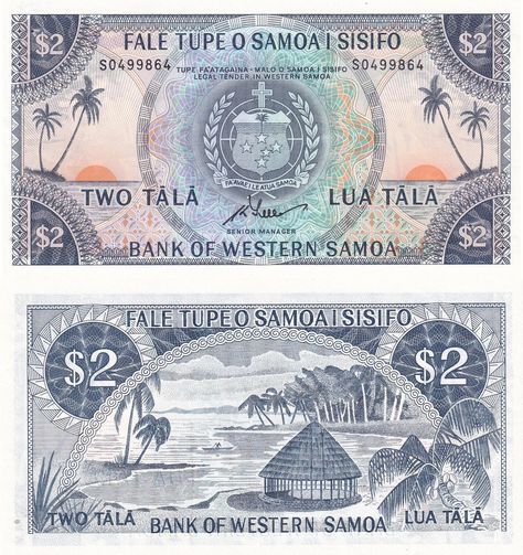 Western Samoa 2 Tala 2020 Banknote Collection, Royal House, Samoa, Paper Money, Round Table, Bank Notes, Money, Quick Saves