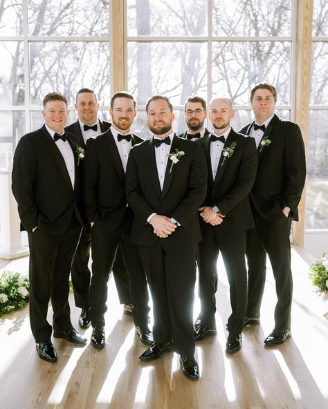 This one is for the dudes 🤘🏼 Let’s be real, you can never go wrong with a classic black suit and bow tie 🖤 photo / @ashley.sunderland video / @brittaylorfilms florist / @deeflowersllc caterer / @goodiescatering cake / @allthingscake venue / @glass_chapel DJ / @lionsroad bartender / @platinumeventservicesok linens / @partyprorents dress / @bellaroseedmond hair / @hairbylivlee makeup / @claireburnsmua_ suit / @menswearhouse #glasschapeltulsa #glasschapel #oklahomaweddingvenue #tu... Black Suit Black Bow Tie, Black Suit With Black Bow Tie, Black Suit With Bow Tie, Black Suit And Bow Tie, Suit And Bow Tie, Classic Black Suit, Tulsa Wedding Venues, Arkansas Wedding Venues, Missouri Wedding Venues