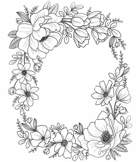 Floral Boarder Drawing, Floral Border Design Drawing, Boarders Designs For Projects, File Decoration Ideas, Bond Paper Design, Page Borders Design, Zen Doodle Art, Diy Embroidery Designs, Floral Embroidery Patterns