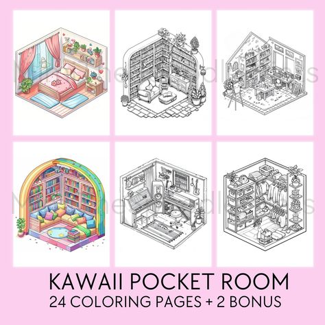 🎨 Dive into relaxation with our 24 Kawaii Pocket Room Coloring Pages! Perfect for adults looking to unwind 🌸 ⁣ .⁣ .⁣ .⁣ #kawaiicoloring #adultcoloringbook #printablecoloringbook #relaxingcoloring #digitaldownload #coloringpagesforadults #kawaiipocketroom #creativitytime #stressrelief #mindfulcoloring #arttherapy #coloringforadults #peacefulmoments #digitalart #coloringcommunity #creativehobby #downloadablecoloring #printandcolor #relaxationactivities #kawaiistyle #coloringfun #etsy #etsyau #c... Room Coloring Pages, Coloring Digital, Art Kawaii, Calming Activities, Relaxing Colors, Printable Adult Coloring Pages, Coloring Pages For Adults, Diy Art Projects, Printable Coloring Book