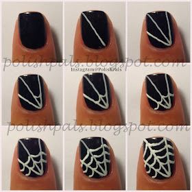 Polish Pals: Spiderweb Nail Art Tutorial Halloween Nail Art Tutorial, Nailart Tutorial, Diy Fails, Nail Art Halloween, Nail Art Diy Easy, Halloween Nails Easy, Masks Diy, Games Diy, Halloween Recipe