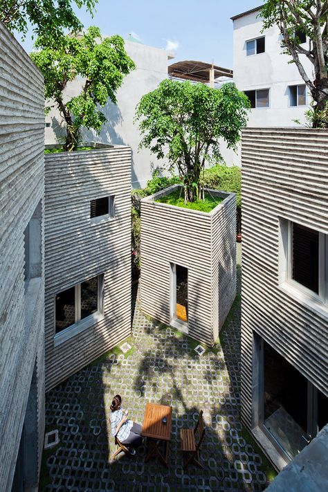 Gallery of House for Trees / VTN Architects - 19 Modern Concrete Homes, Vtn Architects, Vo Trong Nghia, Urban Design Diagram, Urban Design Concept, Concrete Home, Building Concept, Green Architecture, Ground Floor Plan