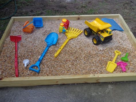 A 4 x 6 Rock Box w/ Pea Gravel my husband built. Pea Gravel Under Swingset, Pea Gravel Sandbox Sand Boxes, Pebble Tech Pool, Pebble Tech, Rock Box, Outdoor Playset, Kids Backyard, Dream Patio, Outdoor Play Area