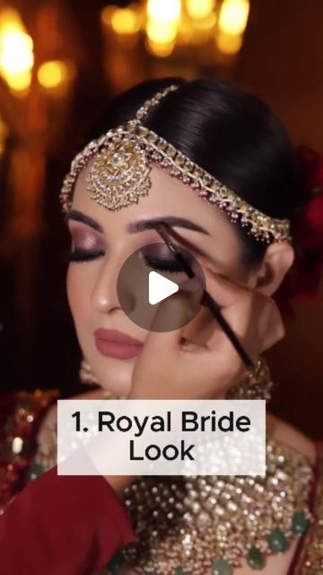 Shiny Glow Makeup Studio on Instagram: "Book Your Appointment Today 🪄💎 . . Here's the 5 most viral bridal looks: 1. Royal Bride Look 2. Glass Skin Nude Bride Look 3. Bollywood Bride Look  4. Rajasthani Bride Look  5. Signature Bride Look . . . #royalbride #glassskinmakeup #bollywoodbride #rajasthanibride #signaturebride #makeuplook #viralmakeup #explore" Sabyasachi Bride Makeup, Royal Bridal Makeup Look Indian, Bridal Makeup Indian Wedding Hindu, Self Bridal Makeup Indian, Bride Makeup Indian Bridal Looks, 90s Bridal Makeup, Latest Bridal Makeup Indian Wedding, Makeup Looks Bridal Indian, Hd Makeup Looks Bridal Indian