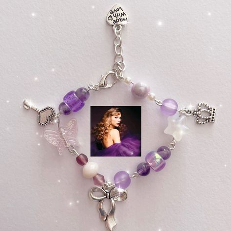 Album Inspired Bracelets, Taylor Swift Charm Bracelet, Taylor Swift Inspired Bracelets, Taylor Swift Album Bracelets, Album Bracelets, Manik Manik, Beaded Stuff, Taylor S, Speak Now