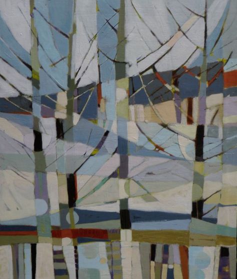 Croquis, Patchwork, Winter Abstract Painting, Alison Watt, Judith Bergerson, Winter Abstract, Winter Morning, Contemporary Landscape, Vancouver Island