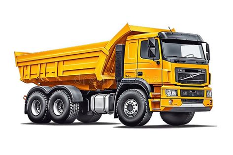 Heavy dump truck lorry tipper yellow construction equipment isolated on white background royalty free stock images Lorry Trucks, Construction Graphics, Fun Phonics Activities, Yellow Truck, Education Day, Bus Games, Sunrise Pictures, Truck Stickers, Tipper Truck