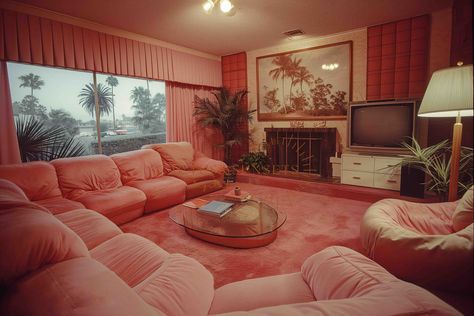 Room Template Mockup, Pink 1980's Retro Living Room Mockup, Templates For Photographers, Gift For Photographer, Digital Download 80s Style Living Room, 80s Glam Bedroom, 70s Mansion, 80s Home Interior, 1980s Housewife, 70s Interior Design Retro, Living Room 80s, 70s Homes, 80s House Interior