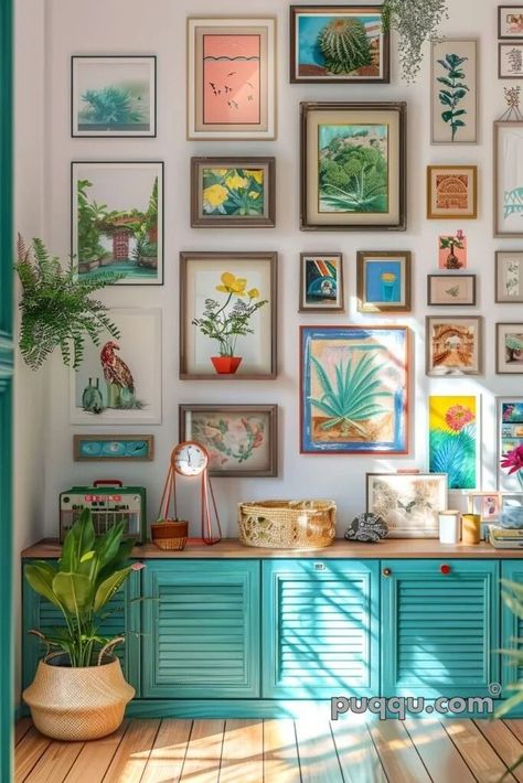 Colorful Gallery Wall, Green Couch Living Room, Wall Decor Living Room Modern, Gallery Wall Ideas, Green Couch, Dorm Wall Decor, Gallery Wall Inspiration, Dorm Walls, Maximalist Decor