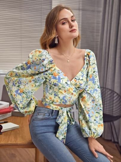 New Arrivals at SHEIN | Shop Women’s Dresses, Tops & Shoes ; Accessories | SHEIN Style Roots, Fancy Tops, Fashion Tops Blouse, Trendy Fashion Tops, Fashion Design Clothes, Girls Fashion Clothes, Lantern Sleeve, Teen Fashion Outfits, Trendy Tops