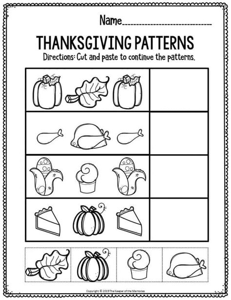 Free Preschool Thanksgiving Printables, Thanksgiving Preschool Worksheets Free, Thanksgiving Patterns Preschool, Thanksgiving Tracing Preschool, Prek Assignments, Thanksgiving Math Activities Preschool, Primrose Preschool, Thanksgiving Worksheets Preschool, Thanksgiving Worksheets Kindergarten