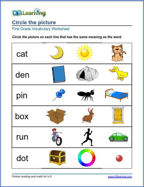 Grade 1 vocabulary worksheet match pictures to words Worksheets For Grade 1, Worksheets For Class 1, English Worksheets For Kindergarten, First Grade Worksheets, Spelling Worksheets, English Phonics, Cognitive Behavior, English Worksheets For Kids, Learning Worksheets