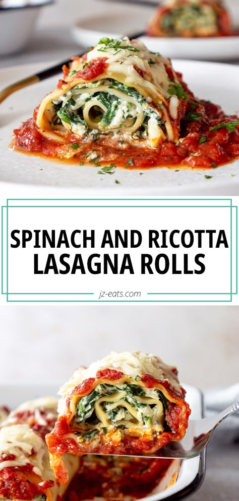 Veggie Lasagna Rolls, Lasagna Rollups Recipe With Ricotta, Elegant Luncheon Menu Ideas, Spinach Ricotta Lasagna, Lasange Recipe, Spinach Lasagna Roll Ups, Spinach And Ricotta Lasagne, Spinach And Ricotta Lasagna, Ricotta Lasagna