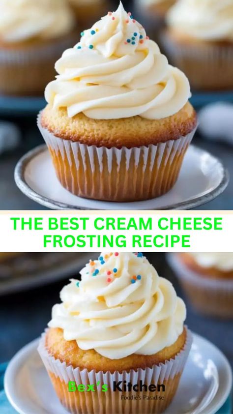 The best cream cheese frosting recipe – Bex’s Kitchen Butter Cream Cream Cheese Frosting, Cream Cheese Frosting Thick, Cheese Cream Recipes, Creme Cheese Frosting, Best Cream Cheese Frosting Recipe, Vanilla Cake From Scratch, The Best Cream Cheese Frosting, Best Cream Cheese Frosting, Recipes Using Cream Cheese