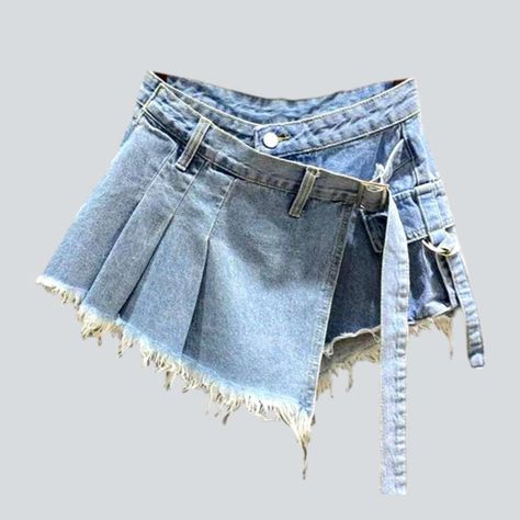 #MOLDIV Short Pollera, Denim Inspiration, Moda Jeans, Fashion Inspiration Design, Denim Design, Cute Simple Outfits, Denim Outfit, Fashion Sketches, Simple Outfits