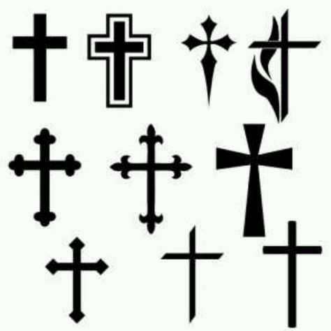 Cross tattoos Black Cross Tattoos, Hals Tattoo Mann, Cruz Tattoo, Cruces Tattoo, Tato Salib, Small Cross Tattoos, Simple Cross Tattoo, Small Cross Tattoo, Cross Tattoo Designs