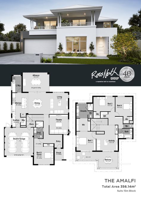 Double Storey House Plans, Luxury Display, Single Storey House Plans, Double Storey House, Modern House Floor Plans, House Floor Design, Architectural Design House Plans, Home Design Floor Plans, Modern House Facades