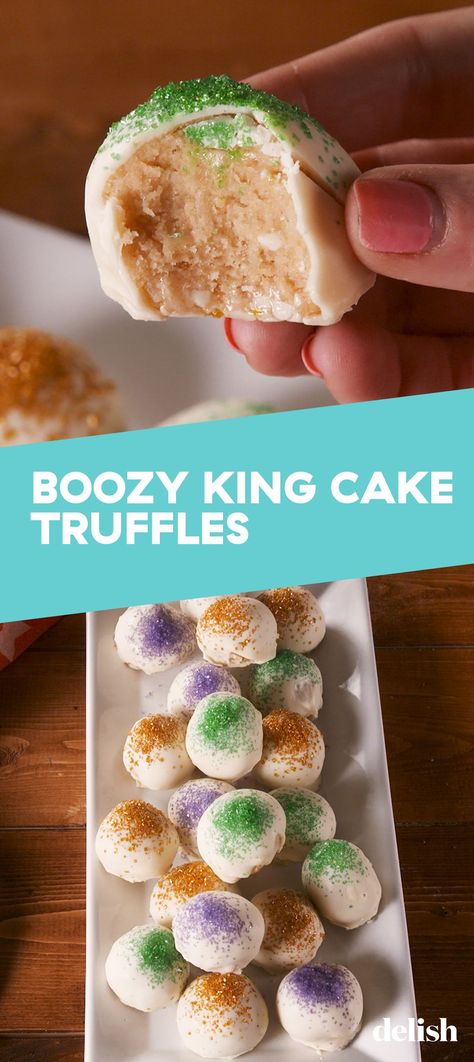 King Cake Bars, King Cake Truffles, Mardi Gras Royalty Gifts, King Cake Inspired Dessert, How To Make King Cake, Mardi Gras Chocolate Covered Pretzels, Mardi Gras Dessert Ideas, Fat Tuesday Desserts Easy, King Cake Shot