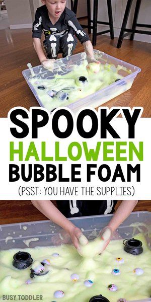 Mixing Potions Preschool, Fun Kid Halloween Activities, Halloween Potion Activity, Halloween Playgroup Ideas, Halloween Birthday Activities For Kids, Sensory Activities Halloween, Witches Potion Sensory Play, Potions Sensory Play, Boo Bath For Kids