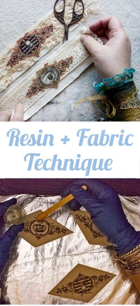 Resin plus Fabric Technique - Simple! - The Graphics Fairy Fimo, Resin Techniques, Plastic Fou, Resin Jewerly, Resin Works, Geode Painting, Resin Arts, Diy Locker, Polymer Art