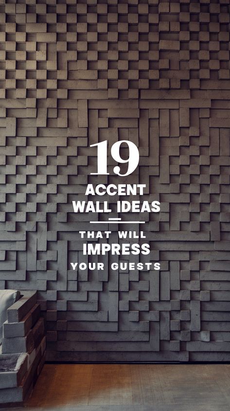 19 Accent Wall Ideas That'll Have Your Guests Asking 'Where Did You Get That 3d Accent Wall Diy, Bar Wall Decor Ideas For Home, Geometric Wall Pattern Design, Exterior Accent Wall Ideas, Accent Wall With Door, Commercial Wall Design, Cool Accent Wall Ideas, Wall Branding Ideas, Accent Wall With Wood Design