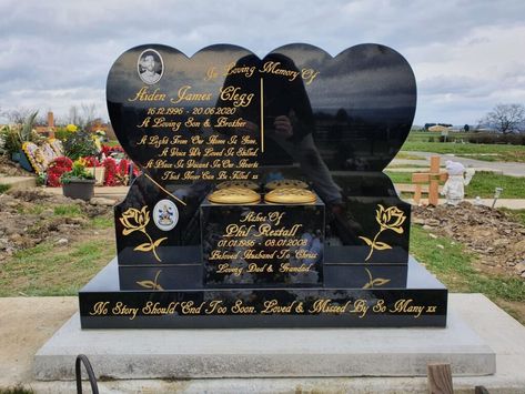 Heart Shaped Memorials and Headstones | Northern Headstones Personalized Memorial Stones, Headstone Inscriptions, Headstone Designs, Granite Memorial, Tombstone Designs, Granite Headstones, Cemetery Headstones, Memorial Stones, Black Polish