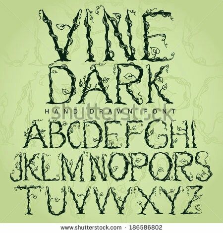 Font Vine Letters, Sign Lettering, Vine Font, Hand Drawn Fonts, Font Alphabet, Hand Lettering Alphabet, How To Make Comics, Letter Sign, Calligraphy Fonts