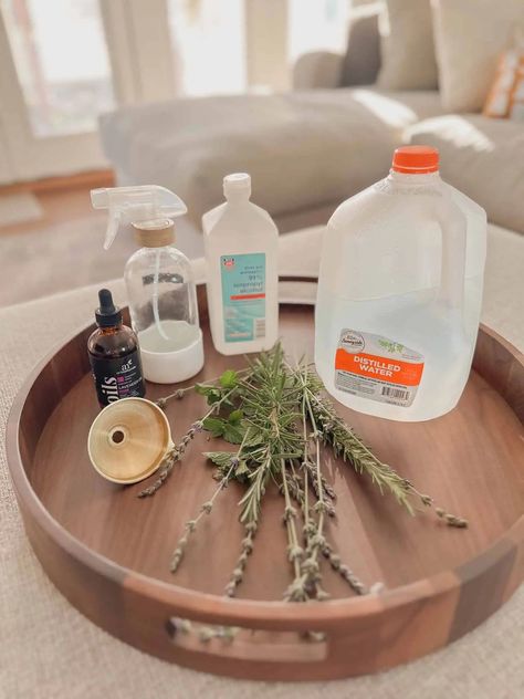 DIY Linen Spray: Freshen Your Home with Essential Oils - The Home and Habit Diy Room Spray With Fragrance Oil, Diy Room Spray Essential Oils, Homemade Linen Spray, Linen Spray Recipe, Homemade Room Spray, Linen Spray Essential Oils, Diy Linen Spray, Sheet Spray, Diy Room Spray