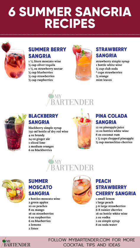 Summer Sangria Recipes Essen, Sangria Recipes, Summer Sangria Recipes, Strawberry Sangria, Strawberry Simple Syrup, Sangria Cocktail, Cocktail Drinks Alcoholic, Yummy Alcoholic Drinks, Sangria Recipe