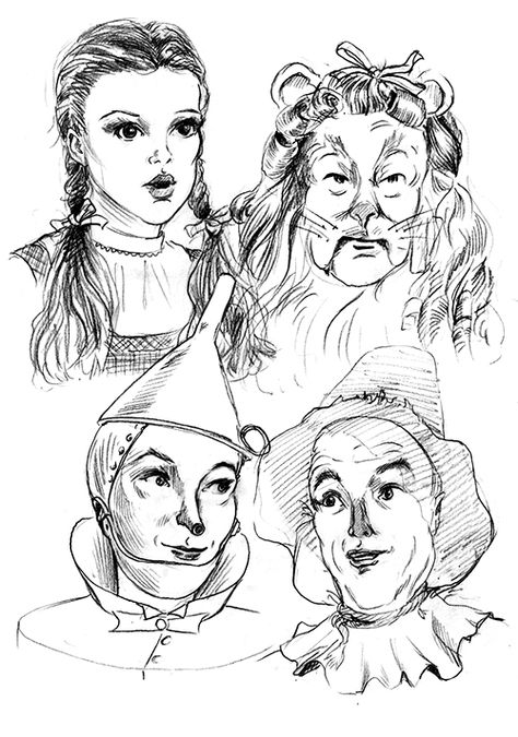 Here is the Wizard of Oz drawing from the video Wizard Of Oz Watercolor Art, Wizard Of Oz Sketches, Wizard Of Oz Drawing Easy, The Wizard Of Oz Drawing, Wizard Of Oz Drawing, Wizard Of Oz Pictures, Oz Characters, Wizard Oz, Daenerys Targaryen Art