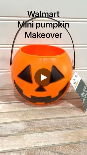 303K views · 3K reactions | Halloween stuff is coming out at Walmart.  Here is a good makeover for the plastic pumpkins. Enjoy! #pumpkinmakeover #diy #diyhalloweendecor | The Turquoise Valentine | Afro Sound Machine · Mbele (Instrumental) Diy Plastic Pumpkin Ideas, Plastic Pumpkin Decorating Ideas, Plastic Pumpkins Makeover, Pumpkin Bucket Crafts, Plastic Pumpkins Crafts, Turquoise Valentine, Plastic Pumpkins Bucket, Halloween Yard Art, Pumpkin Pail