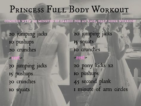 Easy and Quick Full Body Workout: Princess Method (no equipment required) Workout Princess, Princess Workout, Angel Workout, Quick Full Body Workout, Quick Full Body, Teen Workout Plan, Best Full Body Workout, Calorie Workout, Flexibility Dance