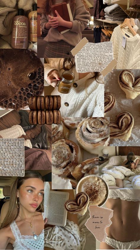 #darkacademia #cinnamongirl #cinnamonrolls #aesthetic Cinnamonrolls Aesthetic, Cinnamon Girl Aesthetic, Gilmore Girls Seasons, Fall Mood Board, Cinnamon Girl, Cozy Fall Decor, Art Journal Therapy, Cute Wallpaper For Phone, Beige Aesthetic