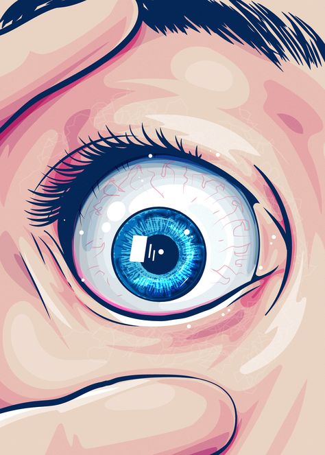 An Eye, Pink, Blue