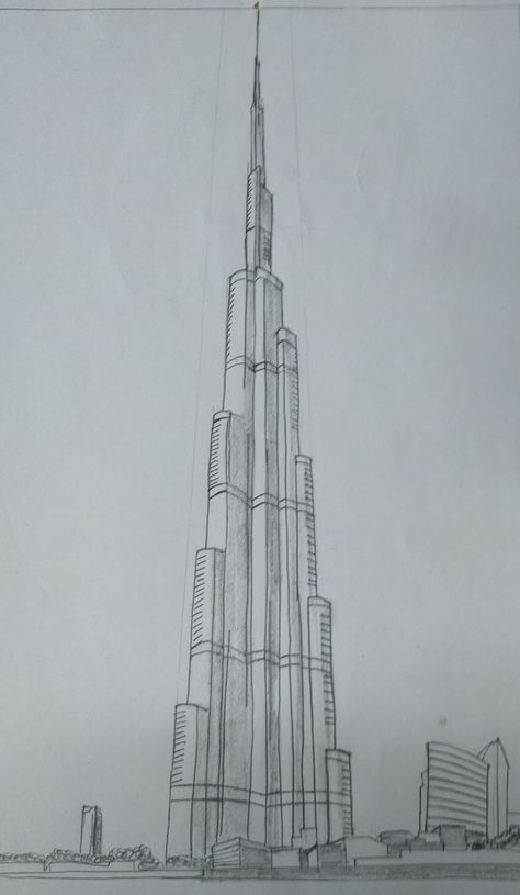 Perspective Sketches, Perspective Sketch, Burj Khalifa