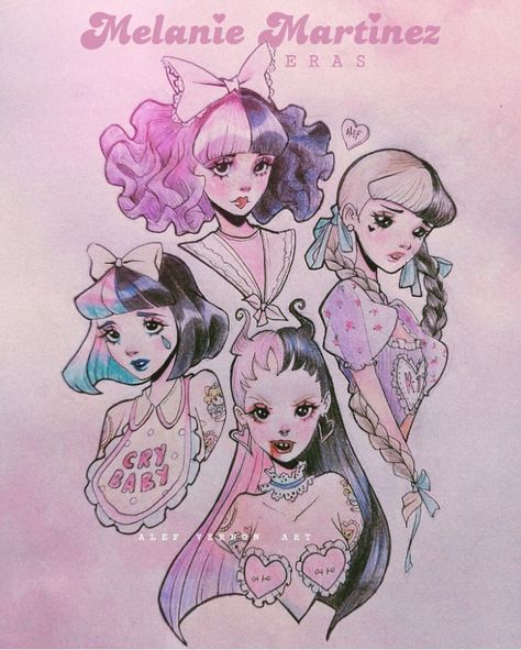 Melanie Martinez Eras, Melanie Martinez Anime, Alef Vernon, Melanie Martinez Drawings, Melanie Martinez Photography, Arte Sketchbook, Cute Art Styles, Sketchbook Art Inspiration, Art Inspiration Drawing