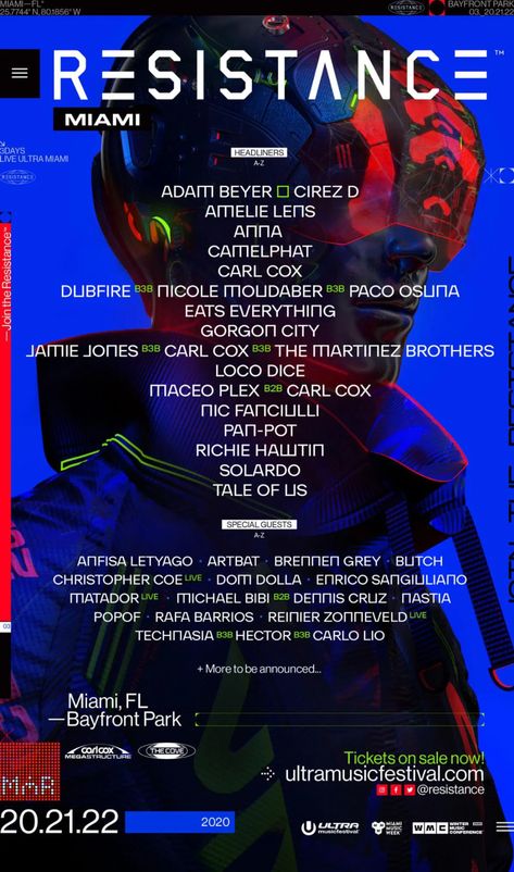 resistance music - Google Search Lineup Poster, Martinez Brothers, Gorgon City, Retro Night, Jamie Jones, Resident Adviser, Raver Girl, Ultra Music Festival, Phase One