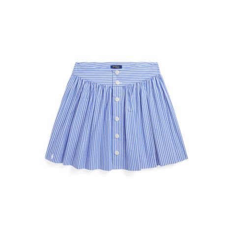 Poplin Skirt, Designer Ralph Lauren, Polo Ralph Lauren Kids, White Striped Skirt, Skirts For Kids, Ralph Lauren Kids, Stripe Skirt, Cotton Skirt, Skirt Design