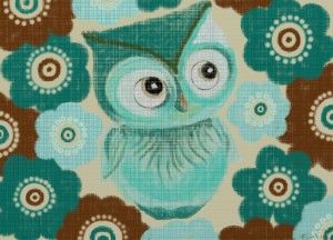 owl paintings - Google Search Whimsical Owl, Owl Fabric, Blue Owl, Brown Teal, Owl Crafts, Owl Painting, Retro Fabric, Kids Fabric, Charlie Hunnam