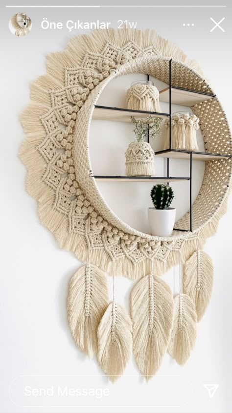 Simpul Makrame, Pola Macrame, Koti Diy, Macrame Shelf, Macrame Plant Hanger Tutorial, Macrame Mirror, Macrame Knots Tutorial, Macrame Knots Pattern, Macrame Wall Hanging Diy