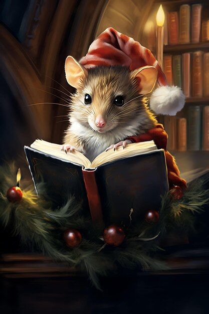 Natal, Christmas Mouse Illustration, Christmas Animals Illustration, Mouse Paintings, Mousey Brown, Maus Illustration, Beautiful Christmas Scenes, Christmas Mice, Mouse Photos