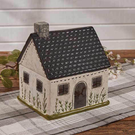 You'll love the Rosalind Wheeler Ceramic Jar at Wayfair - Great Deals on all products with Free Shipping on most stuff, even the big stuff. Farmhouse Aesthetic, Clay Houses, Country Quilts, Park Designs, Box Houses, Storage Canisters, Pottery Crafts, Ceramic Houses, The Farmhouse