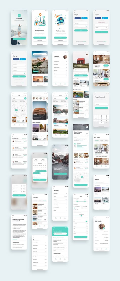 App Mobile Design, Design Portfolio Layout, Application Ui Design, Desain Ux, Hotel App, Hotel Booking App, Interaktives Design, Ux Design Mobile, Sejarah Asia