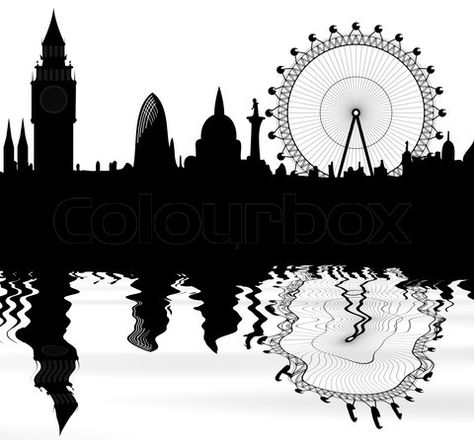 Amazing London skyline graphic London Skyline Silhouette, London Theme, Wise Person, Skyline Silhouette, Silhouette Template, Big Ben London, Wood Burning Patterns, London Skyline, Building Art