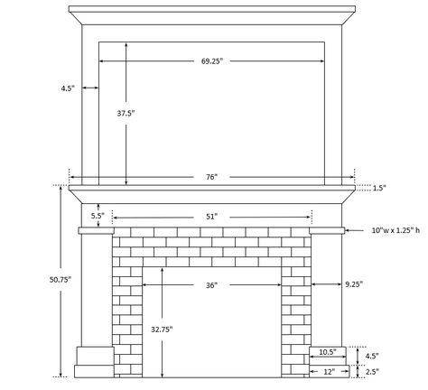 Could your fireplace use an update? See how we transformed ours using simple materials, including MDF, trim and marble subway tile. Measurements and building supplies list included! Fireplace Ideas DIY - White Fireplace Makeover - Fireplace Dimensions White Painted Fireplace, Mdf Trim, Marble Subway Tile, Fireplace Drawing, Fireplace Trim, Fireplace Dimensions, Home Depot Paint, Fireplace Mantel Designs, Amazon Tools